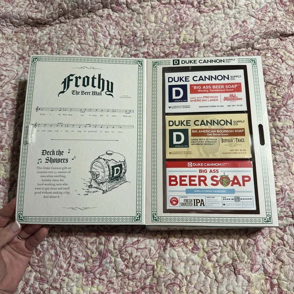 3 Pack Gift Set DUKE CANNON Frothy Beer Man Bar Big 10oz Bath Brick Bars Soaps